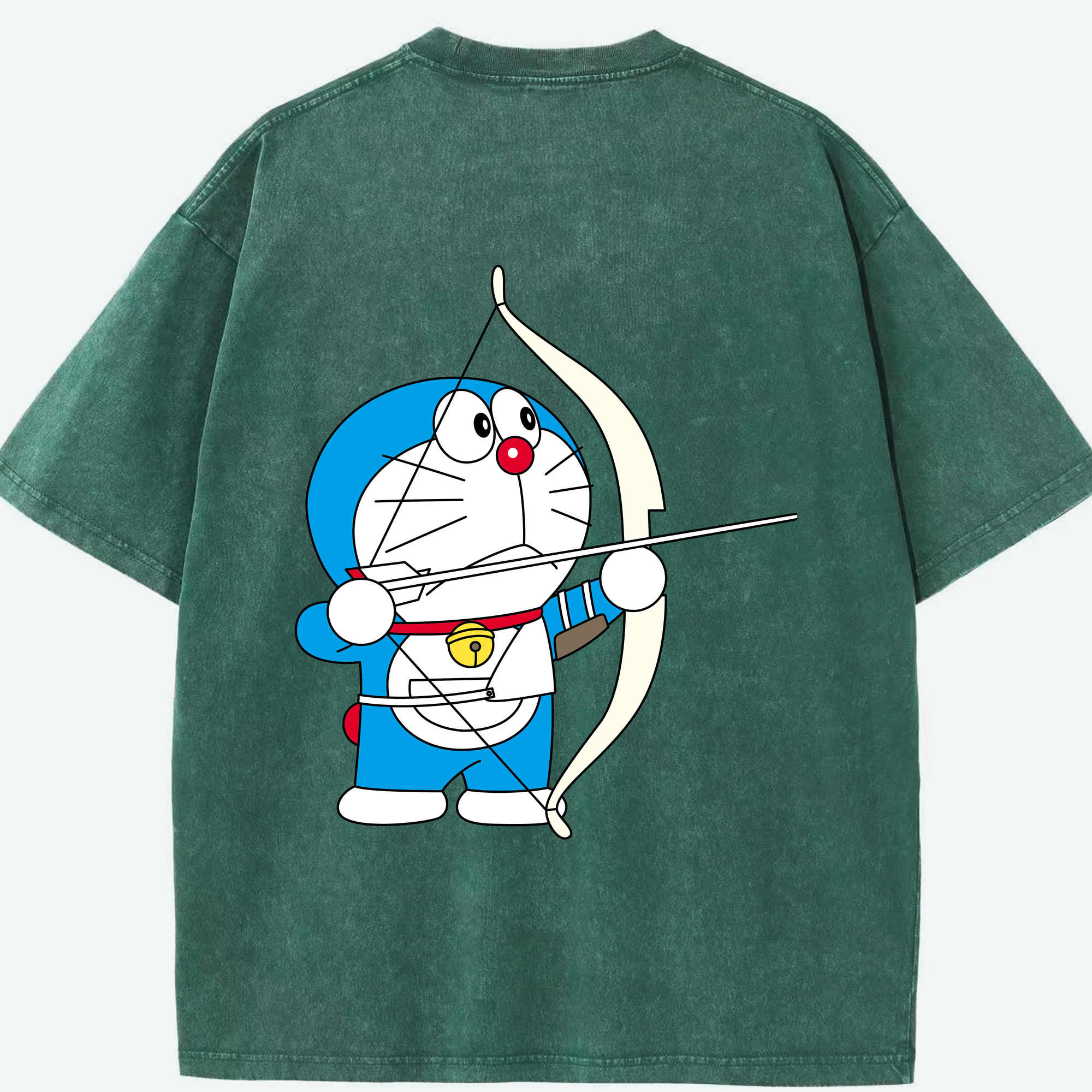 （画像用） ドラえもん Doraemon 綿100% ヴィンテージ風 半袖Tシャツ（背面プリント）